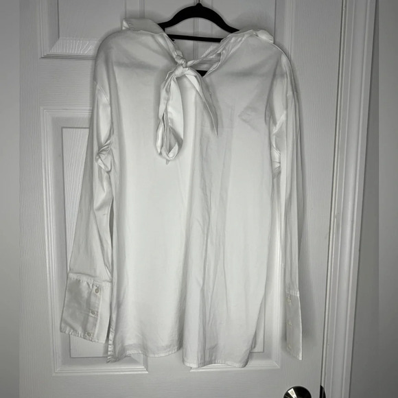 HALOGEN White Button Down Back Neck Tie Detailing Size Small - Picture 2 of 8
